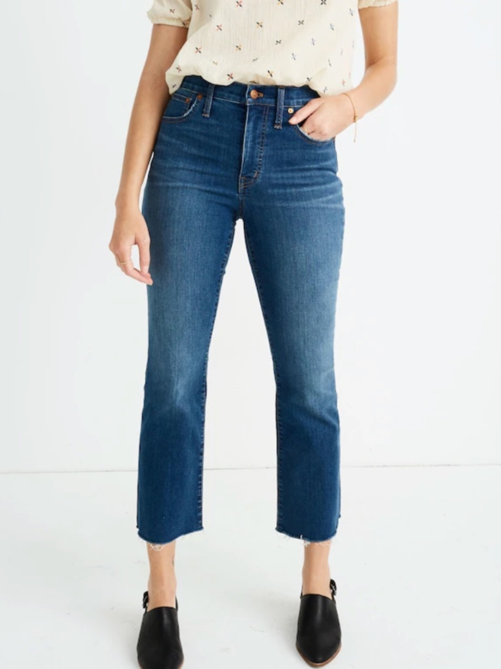 MADEWELL Cali Demi-Boot Jeans in Preston Wash: Raw-Hem Edition - 26